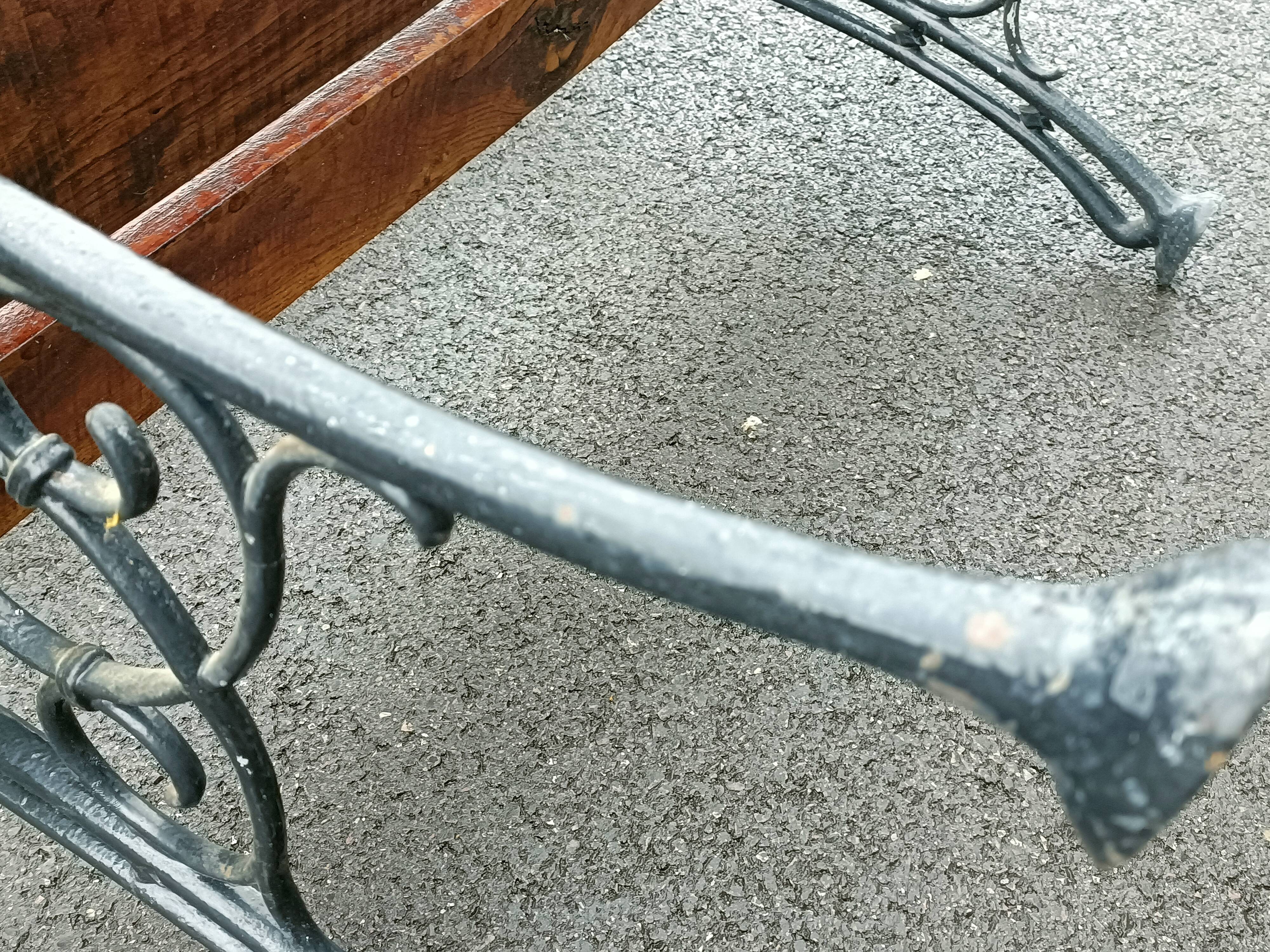 Old garden bench cast iron legs