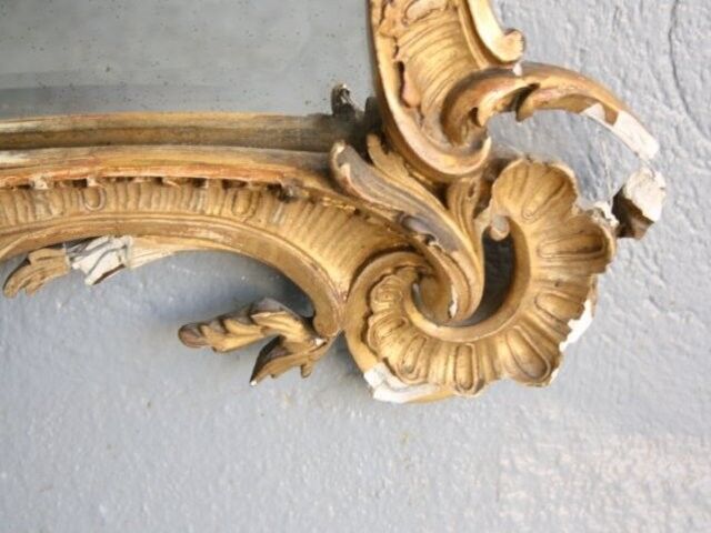 Mirror Louis XV style gilded 68x88cm stucco