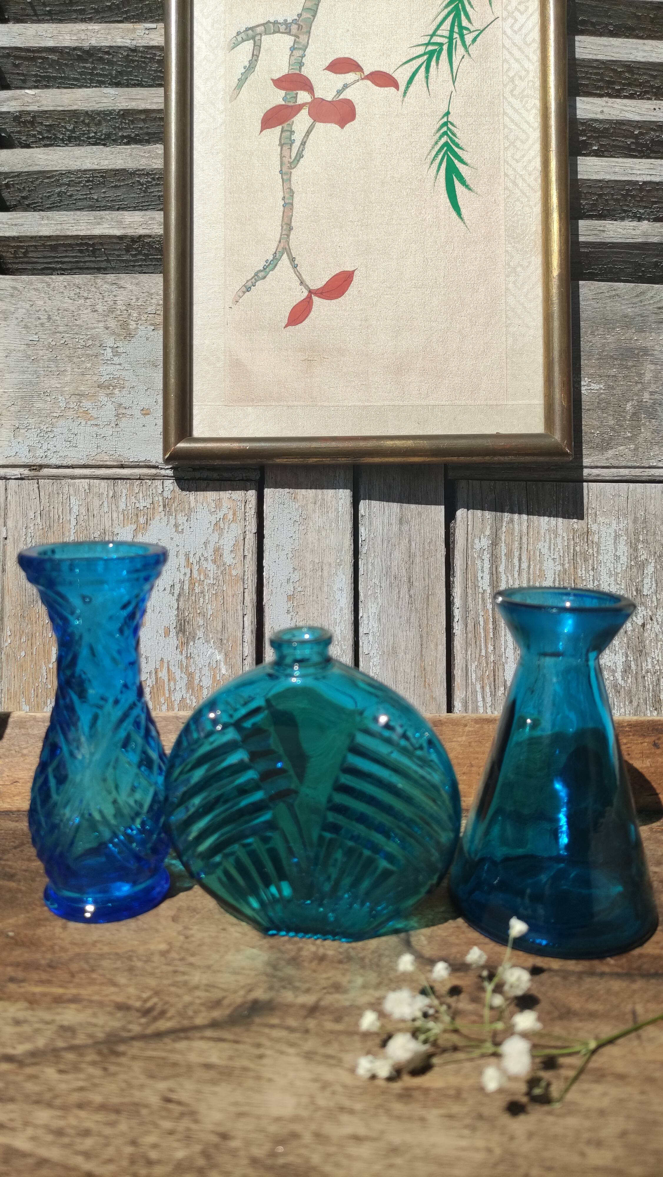 Vases and vintage soliflore blue and turquoise