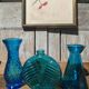 Vases and vintage soliflore blue and turquoise