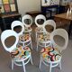 Lot of 6 chairs, 60s BAUMANN model MOUETTE, fully restored.