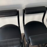 Series of 6 tubular and leatherette stools, 70s- 80s