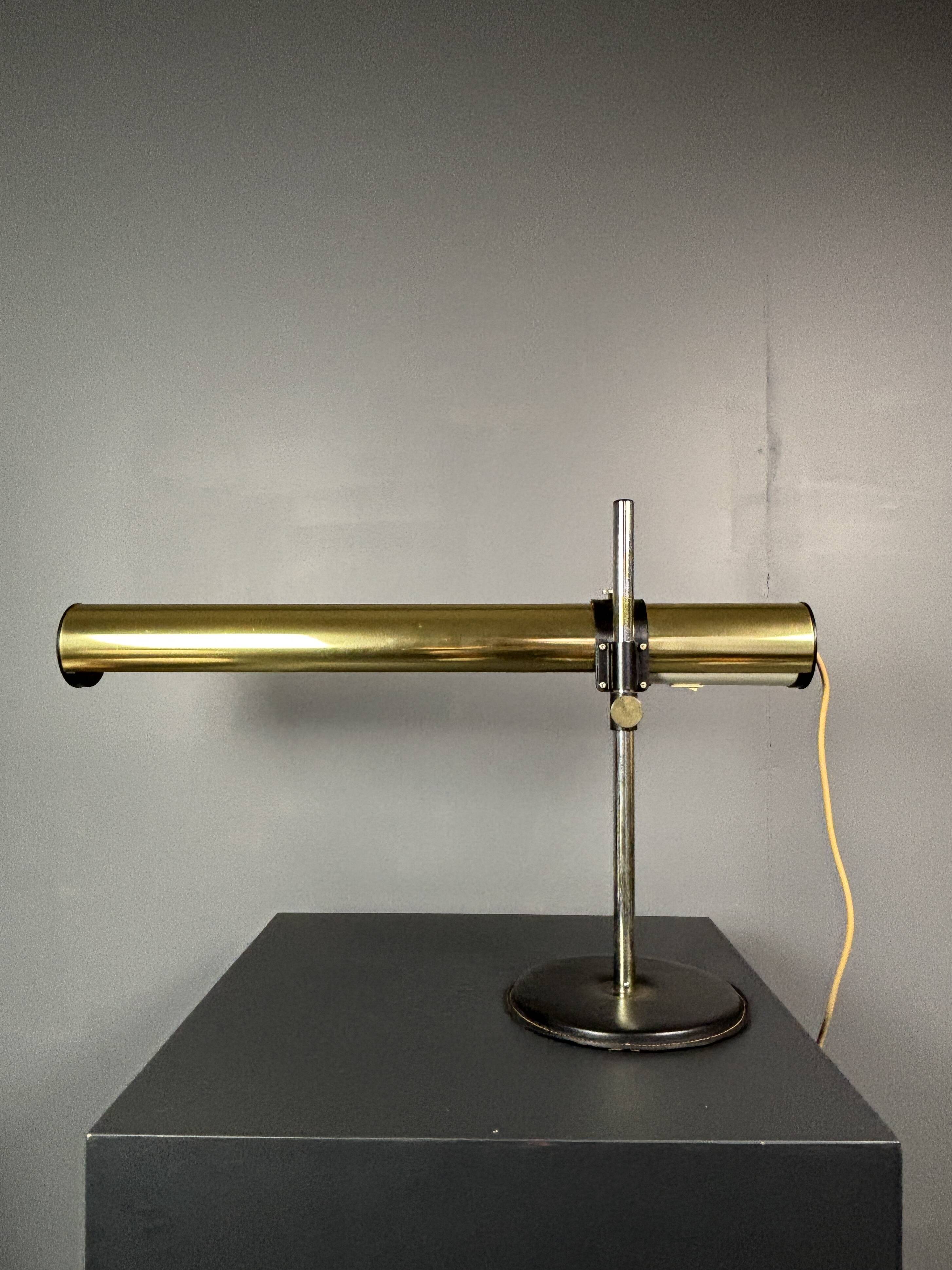 XL brass desk lamp by Göran Pehrson for Ateljé Lyktan, model Kanon, 1978