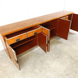 Vintage Italian burl wood credenza, 1970s