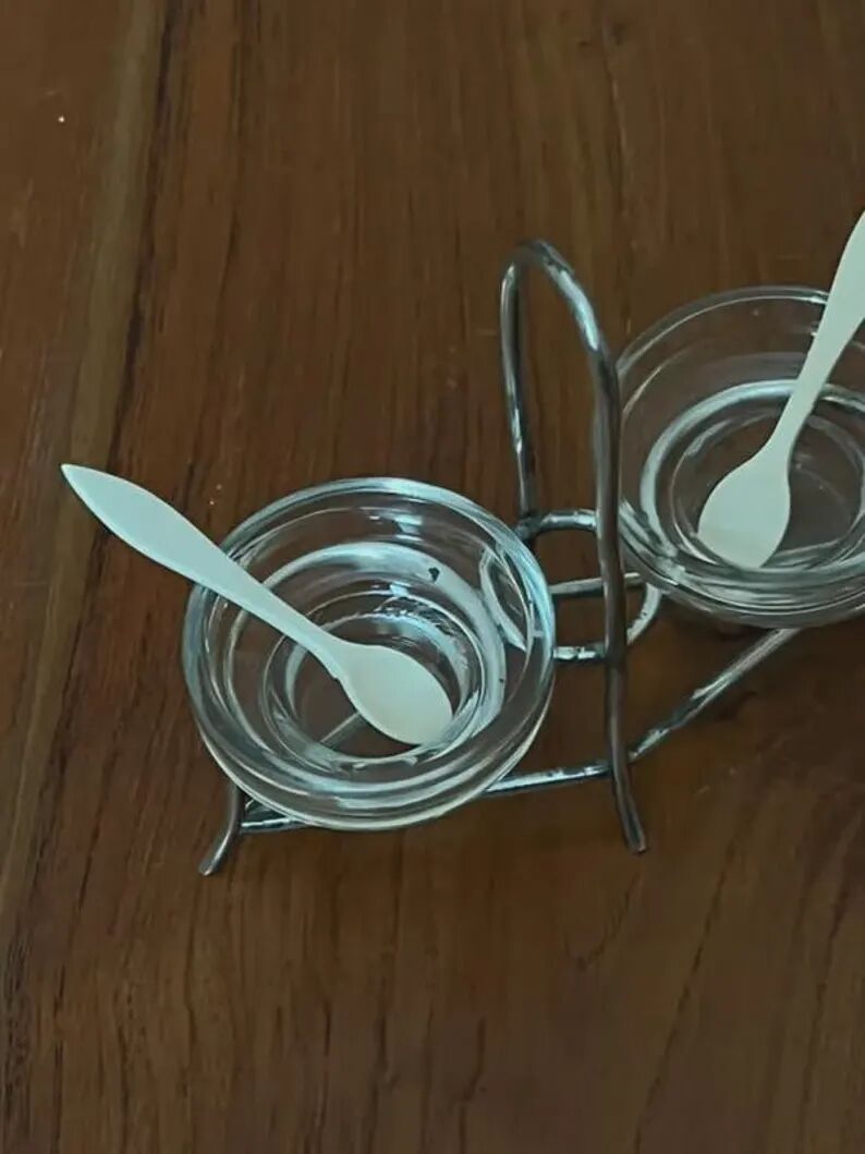 Antique condiment server – Salt / Pepper in silver-plated metal