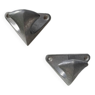Vintage cast aluminum wall hooks