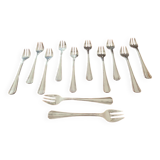 Christofle - Set of 12 Boréal model oyster forks in silver-plated metal