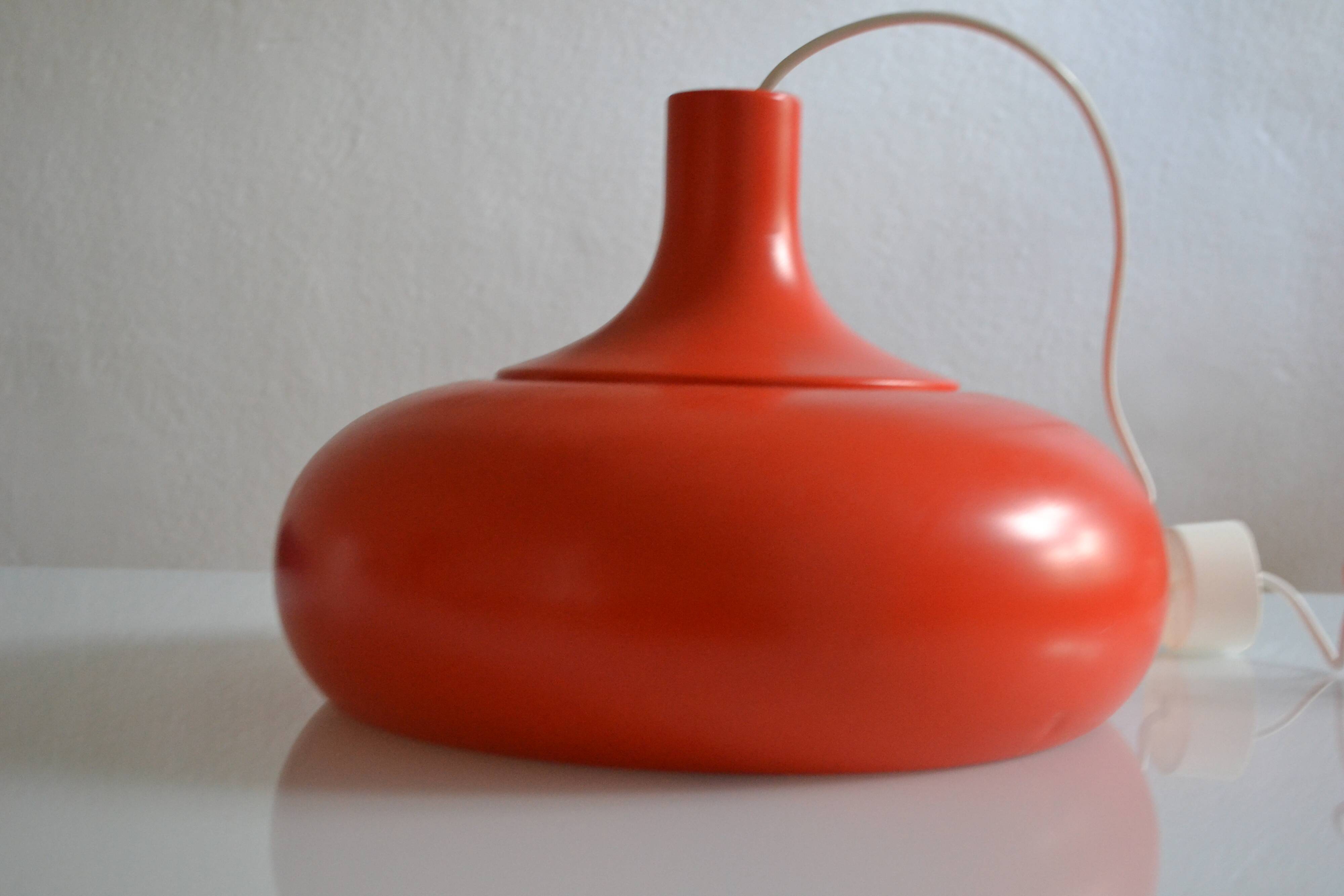 vintage suspension 1970s orange lacquered metal