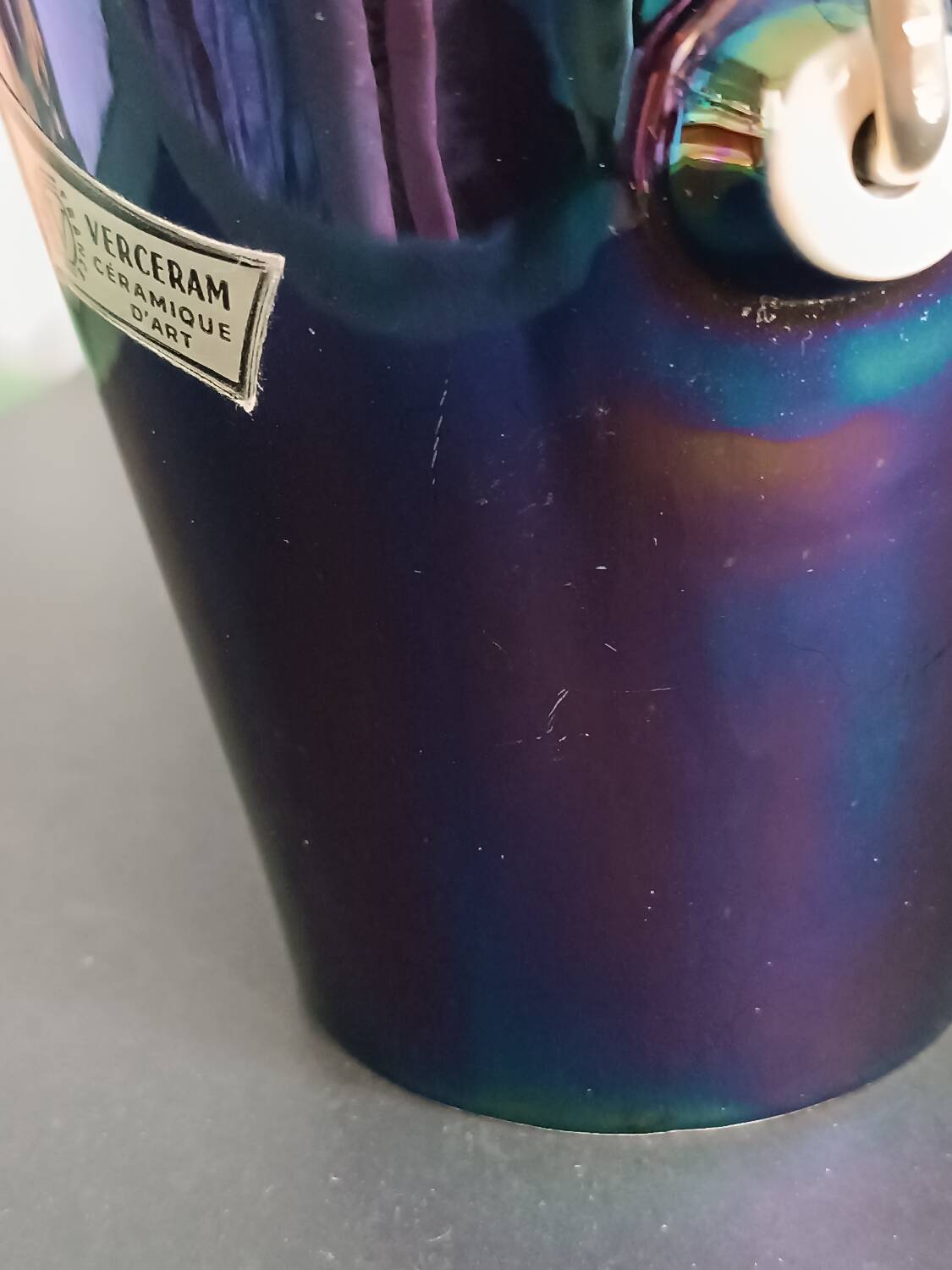 Verceram Black Iridescent Ceramic Ice Bucket