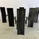 Vintage black leather dining chairs, set of 6, 1980s
