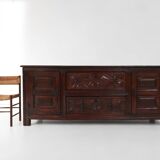 Unique 16th century French geometric sideboard in oak