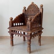 Antique Pidha Armchair from Rajasthan, 19th Century in Rosewood