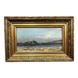 Laurent Adenot (1848-1929) huile sur toile figurant un paysage de mer vers 1880