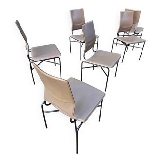 6 chaises de salle à manger conçues par Ross Littell et Matteo Grassi