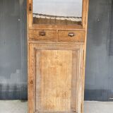 Antique solid oak showcase
