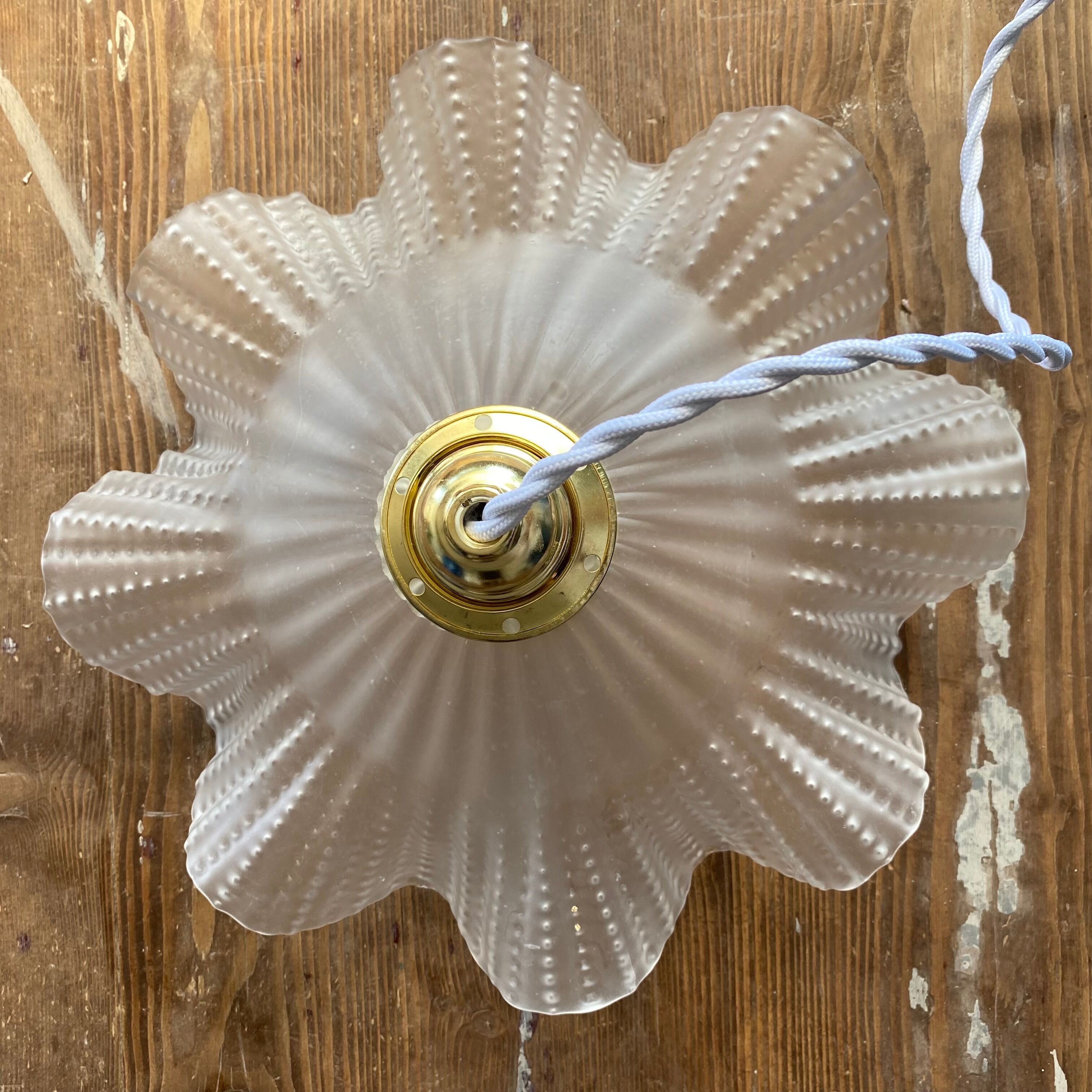 Suspension lamp opaline flower