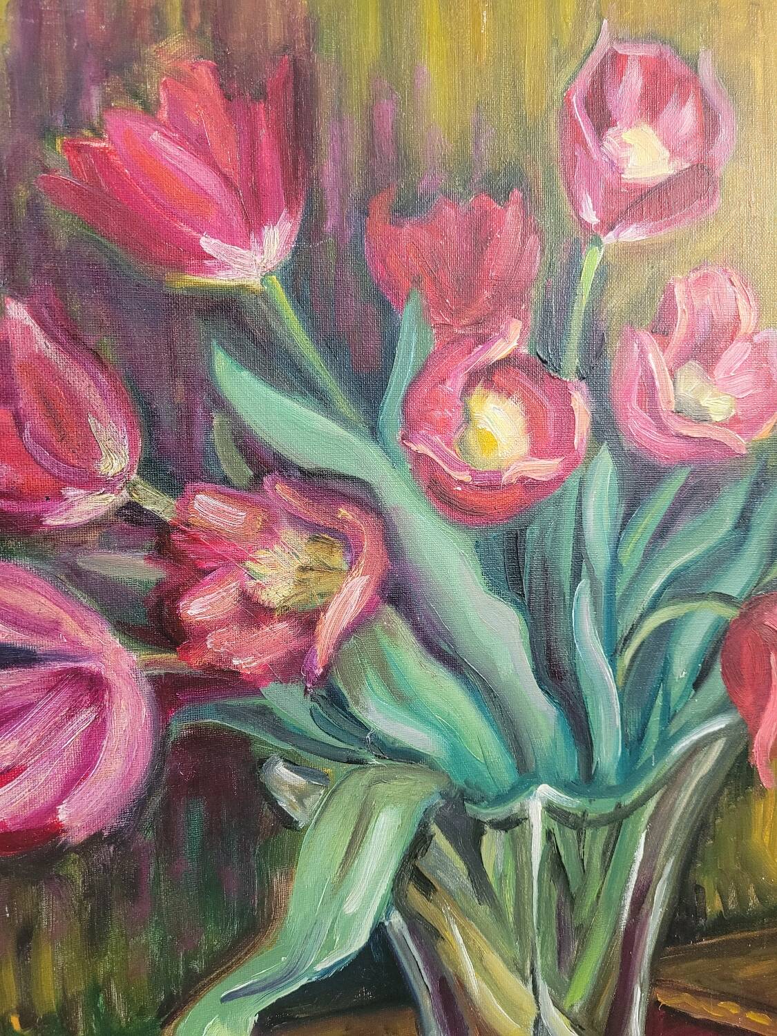 Oil painting on canvas bouquet signed A Parisis