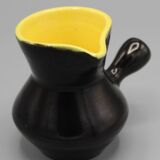 Ancienne ceramique pichet design vintage noir jaune