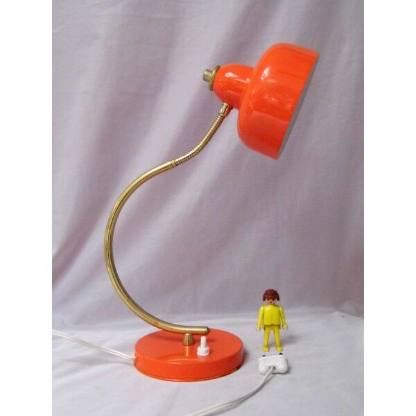 Vintage Orange metal lamp years 70