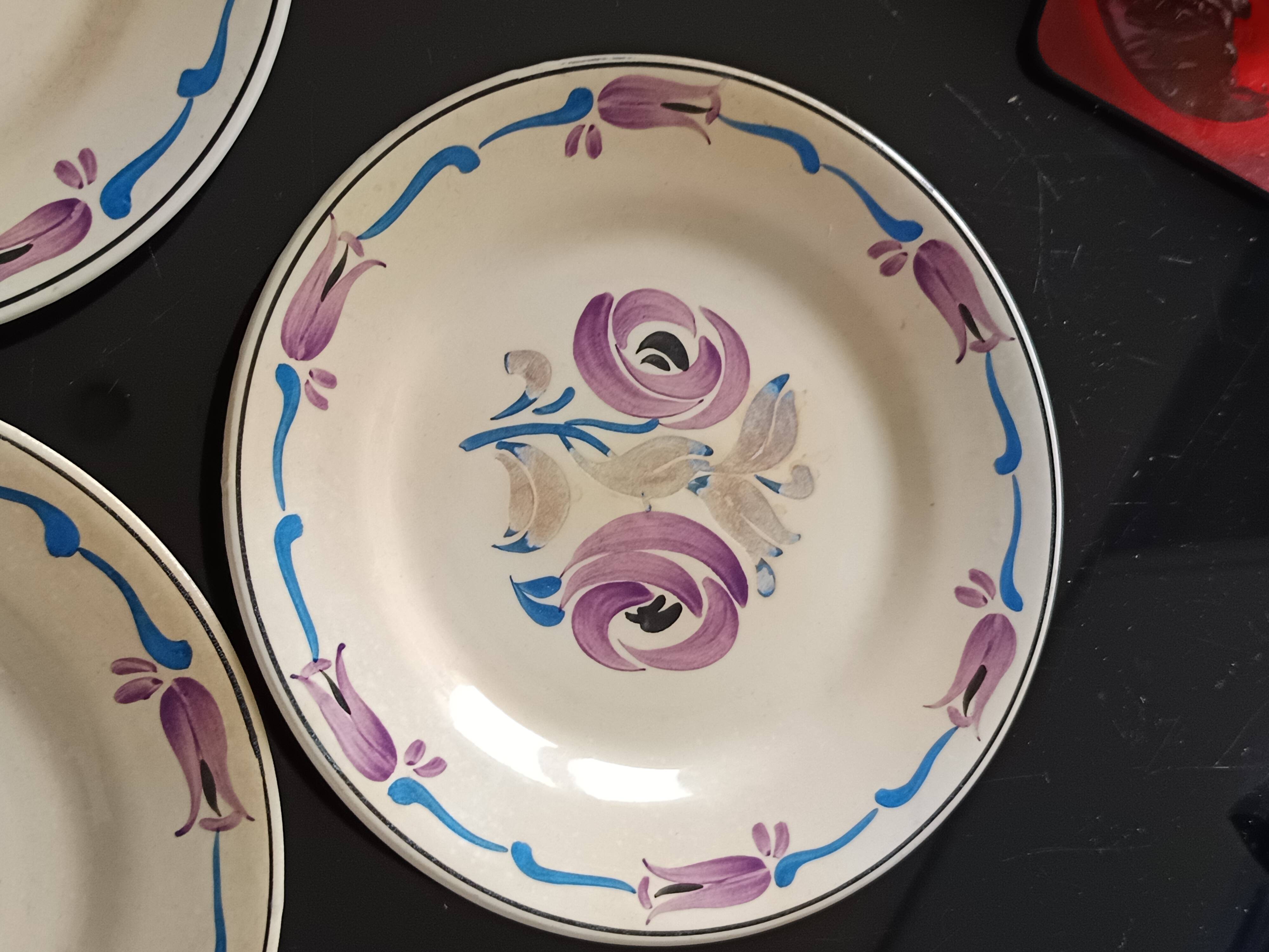 Set of 5 plates from 1930 signed Marcel Goupy