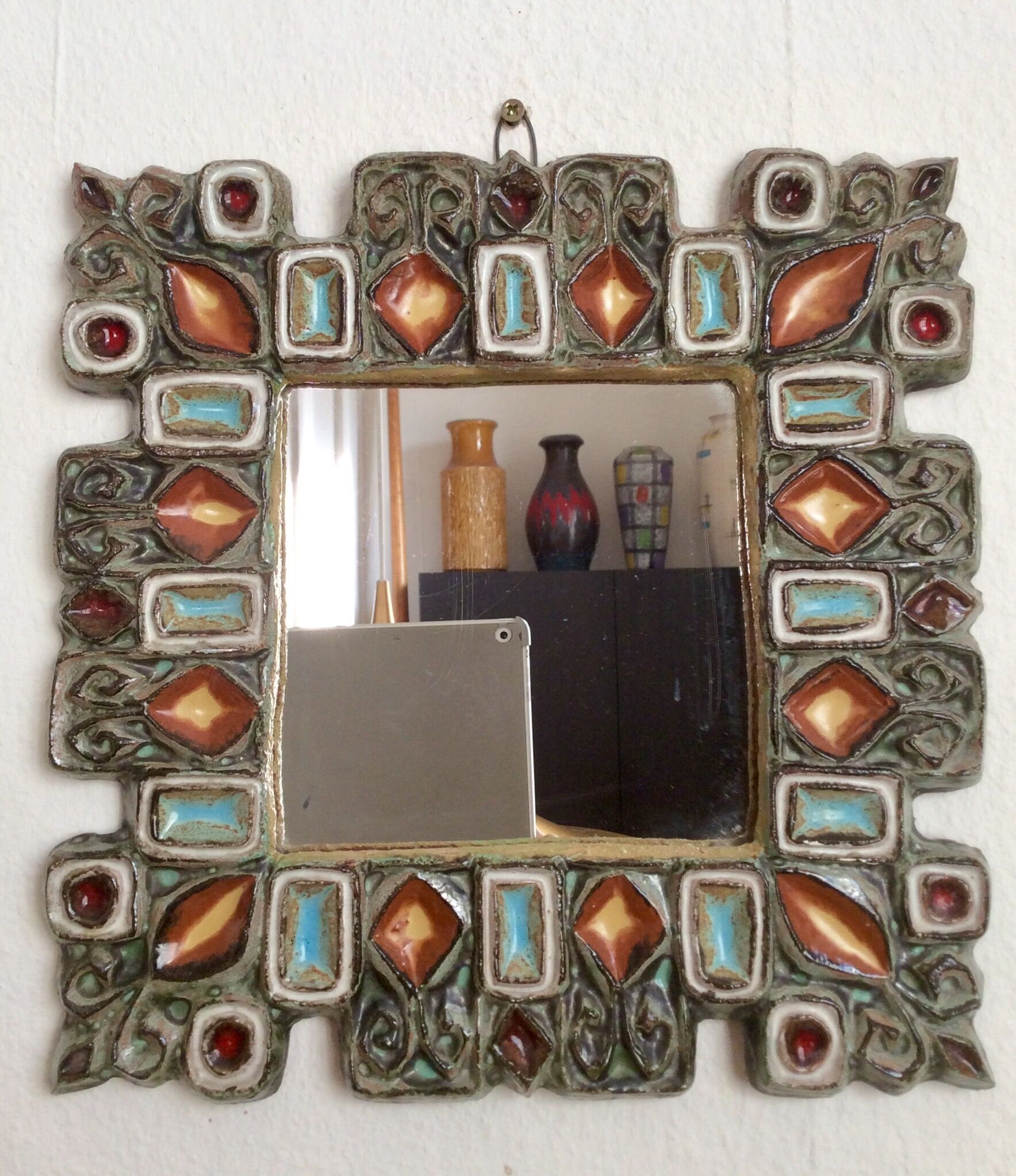 Miroir Les Cyclades par Roland Zobel, 30cmx30cm
