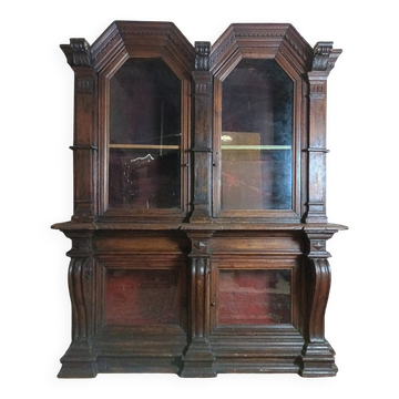 Empire-style solid pine workshop library from the 19th century.