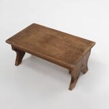 Small rustic wooden stool with curved base, France ca. 1900