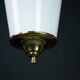 Lanterne suspendue Mid-Century en laiton et verre de Murano lattimo, Italie, années 1950