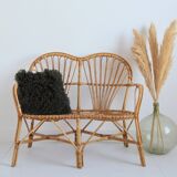 1960s vintage rattan canapé / bench