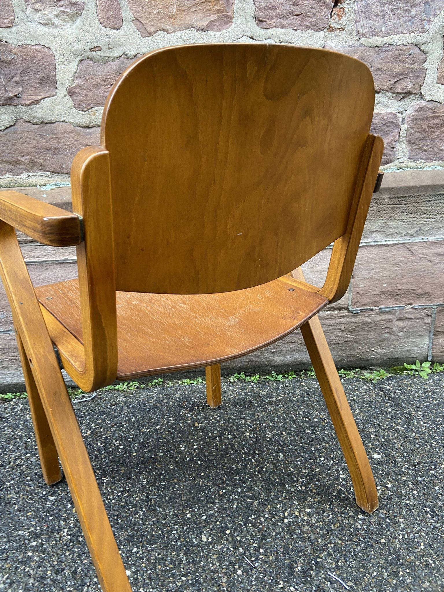 vintage Scandinavian wooden office armchair