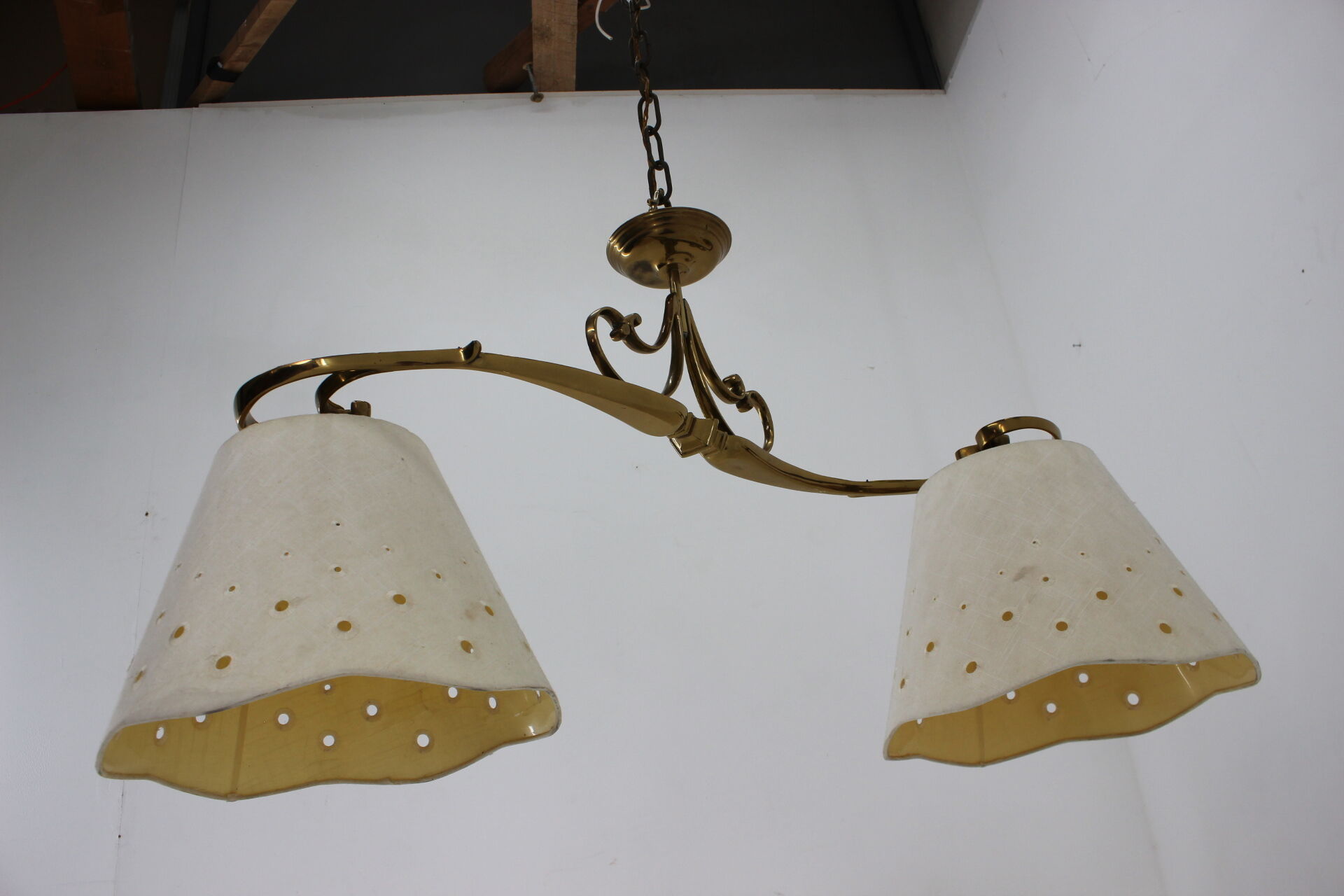 1970s italian brass pendant light