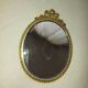 Miroir biseauté en laiton doré vintage -17x23cm