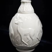 Art Deco vase with 6 deer in earthenware – C. Catteau Boch Frères La Louvière