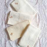 Set of 4 antique towels embroidered and dyed by hand