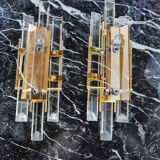 Pair of wall lamps Venini glass from Murano Italy 1970