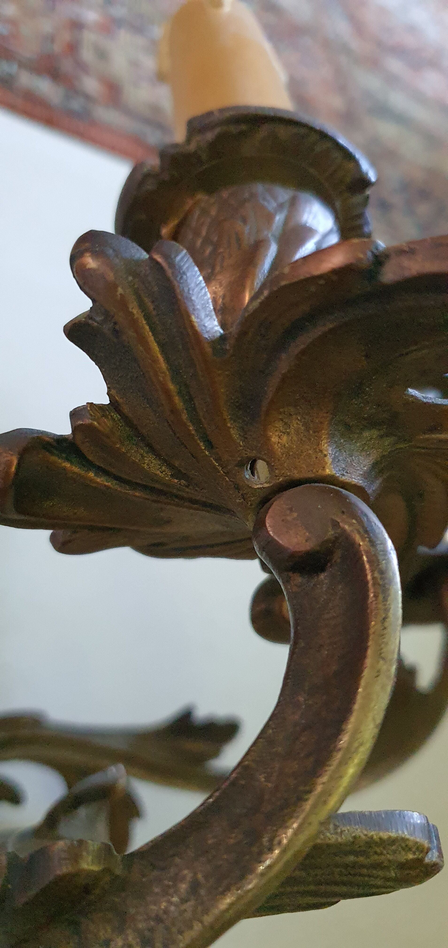 Pair of Louis XV bronze wall lamps