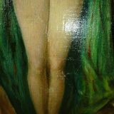 Peinture à l'huile originale d'époque représentant une femme nue