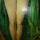 Peinture à l'huile originale d'époque représentant une femme nue