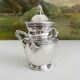 Antique monogrammed silver-plated metal sugar bowl