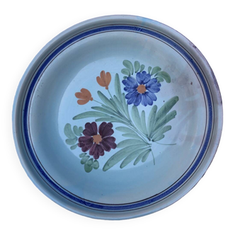 Large 19th century polyvhtom earthenware dish
