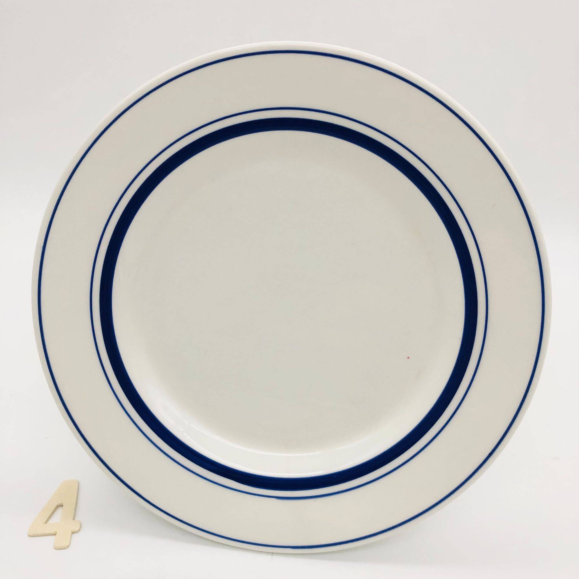 6 Assiettes dessert Quadrifoglio - Italy - Liseré bleu.