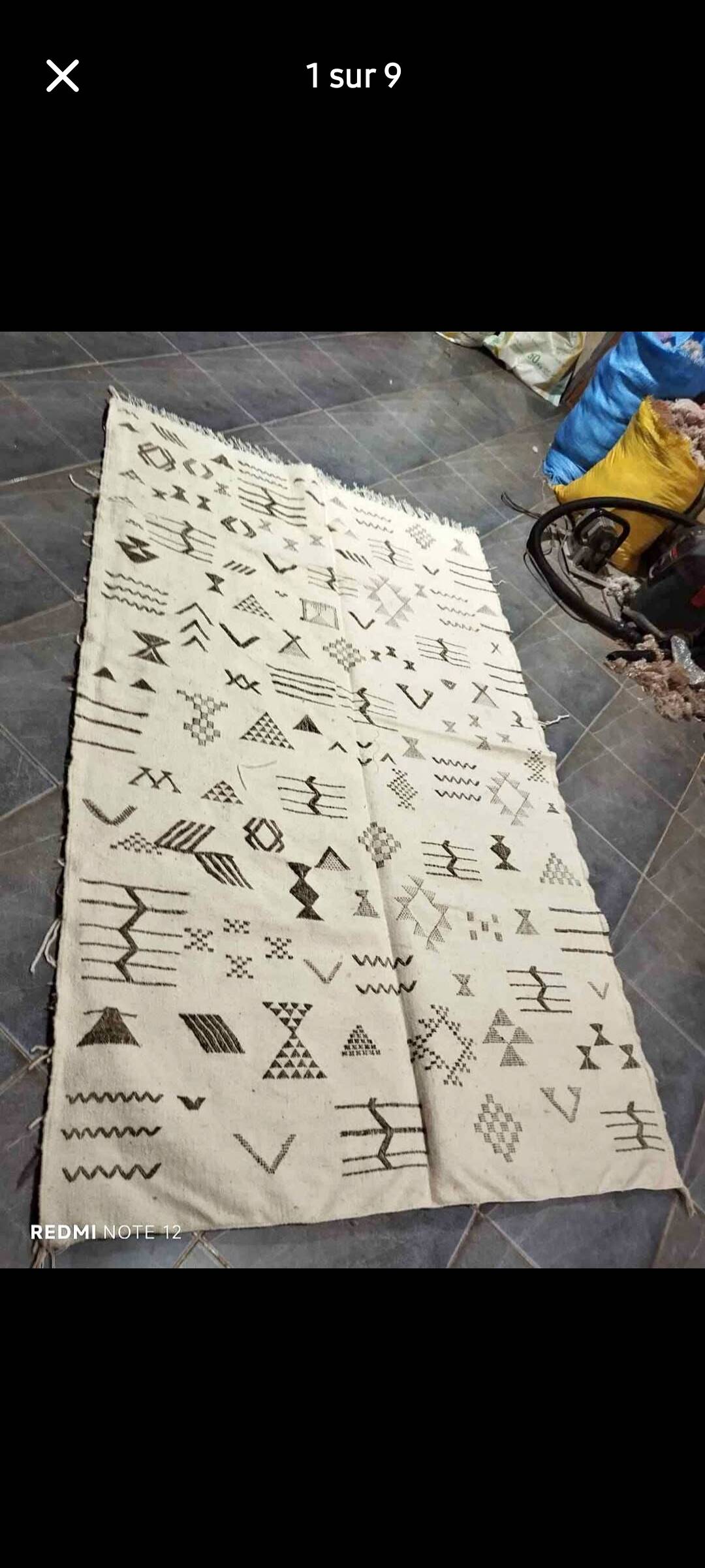 Azilal rug with geometric diamonds
