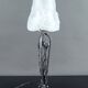 Art Deco Wrought Iron Lamp, Floral Tulip signed Degué, France, c. 1930