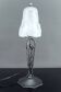 Art Deco Wrought Iron Lamp, Floral Tulip signed Degué, France, c. 1930