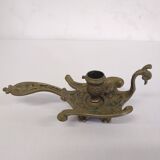 Rat de cave en bronze cygne/ bougeoir ancien