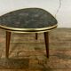 Small triangular table coffee table birds vintage flowers tripod door plant midcentury 1950