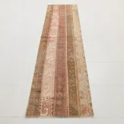 Red Brown Persian Runner Rug, Vintage Handmade Hallway Decor, 72x278cm
