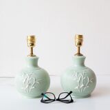 Pair of Spanish porcelain table lamps from the 60s/70s