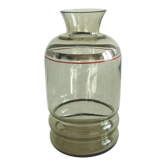Vase smoked blown glass silver border 50/60