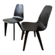 90s designer chairs in lacquered curved wood (X2)